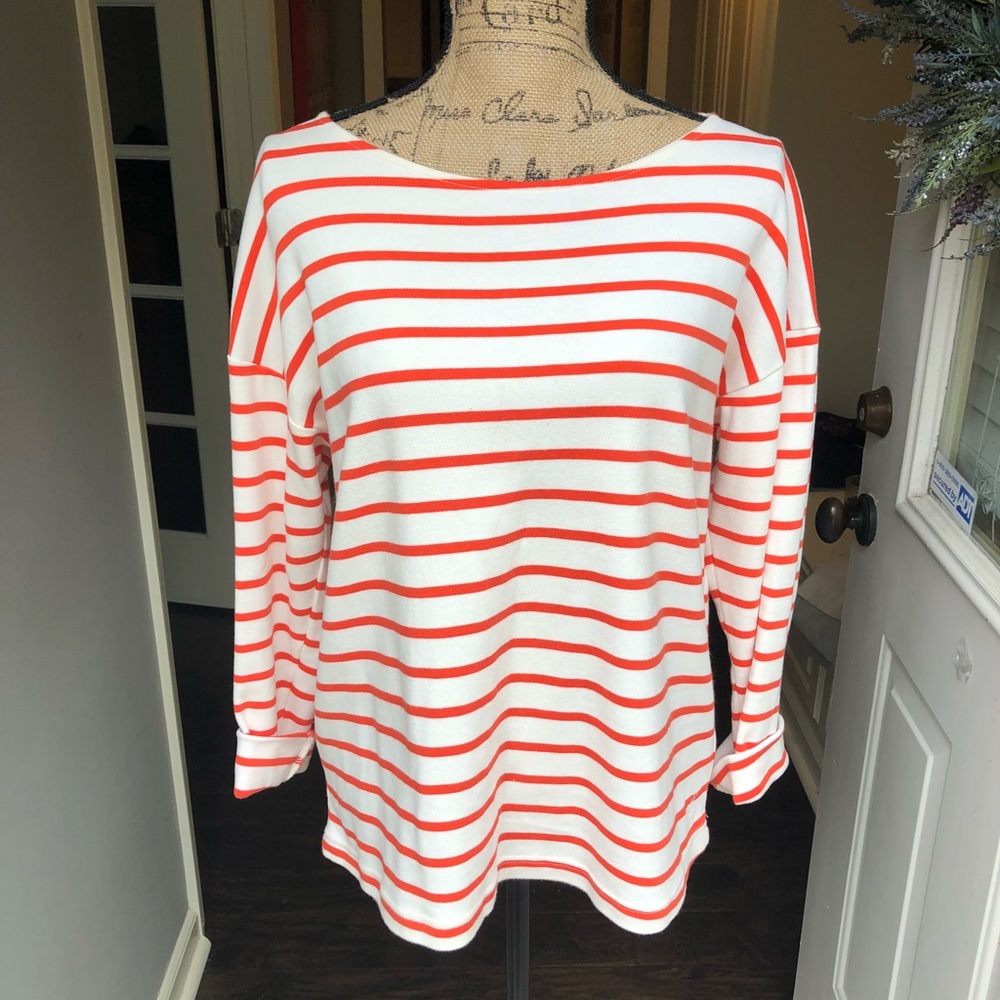 H&M woman’s red and white striped shirt size L
